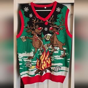 Festive Reindeer Sweater Vest